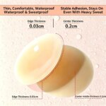 Cubre pezones de silicona ultrafinos, reutilizables, autoadhesivos, protectores de pezones sólidos anti-transparencias para mujeres S(8cm)/M(10cm)/L(12cm) - Imagen 2