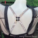 Correa de sujetador con espalda cruzada de diamantes, ropa interior para mujer, accesorios de correa para el hombro, banda de diamante brillante, lencería de verano