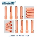 30 piezas de accesorios de soplete de soldadura TIG lente de Gas rechoncha 4 # ~12 #   Kit de copa de vidrio Pyrex para suministros de soldadura de soplete WP-17/18/26 - Imagen 3