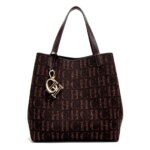Bolso de Mano de Gran Capacidad para Mujer, Tejido, con Estampado de Letras, Ideal para Viajes y Compras