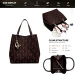 Bolso de Mano de Gran Capacidad para Mujer, Tejido, con Estampado de Letras, Ideal para Viajes y Compras - Imagen 3
