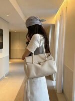 Bolso de hombro de gran capacidad para mujer, estilo coreano, elegante, para ir al trabajo, color platino, sencillo, a la mod... - Imagen 3