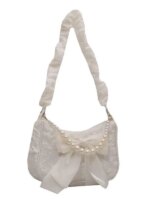 Bolso de Mujer con Textura de Encaje Plegado, Estilo Coreano Simple, Casual, Chic Urbano, para Uso Diario - Imagen 5