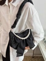 Bolso de Mujer con Textura de Encaje Plegado, Estilo Coreano Simple, Casual, Chic Urbano, para Uso Diario - Imagen 4