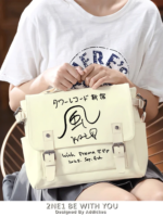 Bolso Bandolera Fujii Kaze Wind Canvas, Bolso de Estudio, Estilo Casual, Simple, de Moda para Mujer, para Uso Diario - Imagen 3