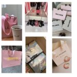 Venta al por mayor, 500 unids/lote, bolsas de compras de papel de lujo de alta gama con mango de cinta, personaliza tu propio logotipo impreso para joyería de mujer - Imagen 5