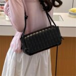 Bolso Bandolera Y2K para Mujer, Modelo LinJ2026, Tejido, de un Solo Hombro, Pequeño y Cuadrado, Bolso de Mano Moderno, Exclus... - Imagen 4