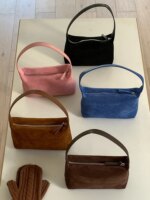 Bolso de Hombro de Gamuza a la Moda para Mujer, Bolso de Mano EMORRIN, Estilo Retro Otoño Invierno, Forro de Poliéster