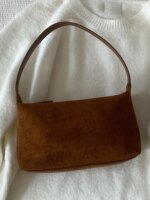 Bolso de Hombro de Gamuza a la Moda para Mujer, Bolso de Mano EMORRIN, Estilo Retro Otoño Invierno, Forro de Poliéster - Imagen 4