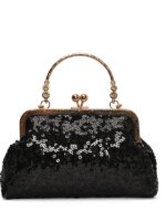 Bolso de mano con lentejuelas brillantes para mujer, estilo celebridad, para noche, con bolsillo para móvil y pintalabios, vi... - Imagen 5