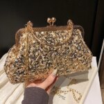 Bolso de mano con lentejuelas brillantes para mujer, estilo celebridad, para noche, con bolsillo para móvil y pintalabios, vi...