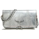 Bolso Bandolera Tipo Sobre Pequeño para Mujer 2026, Bolso de Hombro Casual de Cuero Encerado Negro Suave con Cadena de Remaches Plateados - Imagen 3