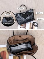 Bolso de mano Aidrani para mujer con estampado de piel de cocodrilo, bolso de cuero de vaca genuino con asa superior, bolso de diseño para llevar al hombro, ideal para el trabajo, la oficina, fiestas y el uso diario. - Imagen 6