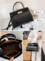 Bolso de mano con estampado de piel de cocodrilo para mujer, de la marca Aidrani, con solapa de cuero genuino, bolso de hombro de diseño para el trabajo, la oficina, fiestas y el uso diario. - Imagen 4