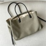 Bolso tote retro de lona gruesa para mujer, de gran capacidad, bandolera, impermeable, de mano - Imagen 2