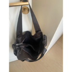 2026 Nuevo Negro Vintage texturado bolso de gran capacidad Crossbody hombro manija superior bolso para las mujeres - Imagen 5