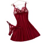 Camisón para mujer de tejido semitransparente y con bordado