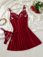 Camisón para mujer de tejido semitransparente y con bordado - Imagen 3