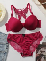Conjunto de lencería push-up con cierre frontal