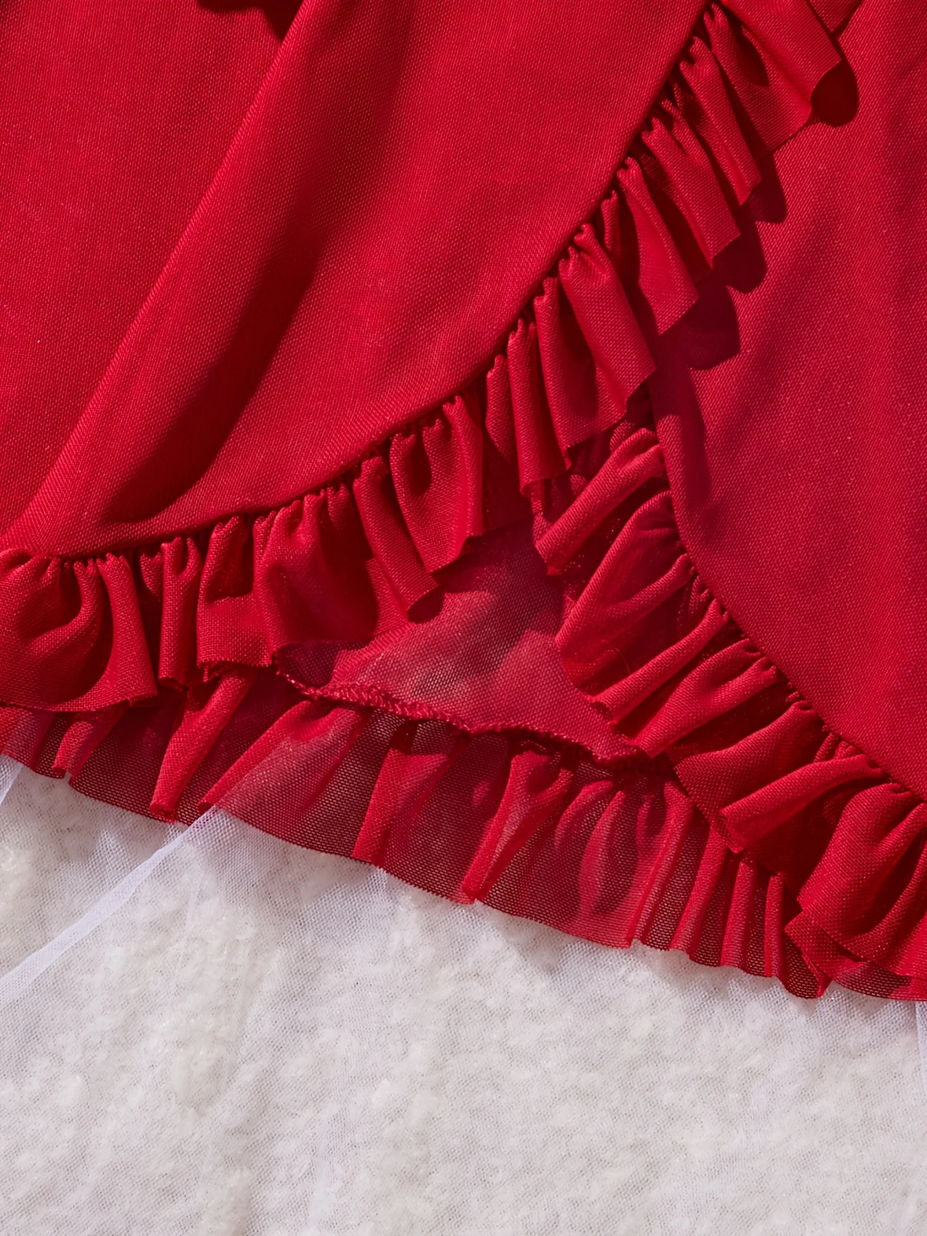 Conjunto de lencería de encaje sexy para mujer, camisón rojo caliente con bragas a juego, camisola de encaje transparente con cuello en V, noche romántica