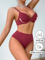 Conjunto de sujetadores con aros y relleno para mujer, ideal para el uso diario, conjunto de lencería para mujer. - Imagen 3
