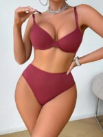 Conjunto de sujetadores con aros y relleno para mujer, ideal para el uso diario, conjunto de lencería para mujer. - Imagen 6