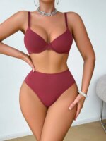 Conjunto de sujetadores con aros y relleno para mujer, ideal para el uso diario, conjunto de lencería para mujer. - Imagen 5