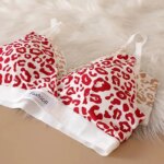 Conjunto de sujetador sin costuras para mujer, bragas de cintura baja, Bralette de leopardo, conjunto de lencería Sexy con cuello en V, sujetador deportivo, ropa interior femenina de algodón, 1/3/8 Uds. - Imagen 2