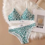 Conjunto de sujetador sin costuras para mujer, bragas de cintura baja, Bralette de leopardo, conjunto de lencería Sexy con cuello en V, sujetador deportivo, ropa interior femenina de algodón, 1/3/8 Uds. - Imagen 6