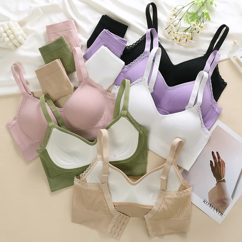 [Conjunto] Conjunto de lencería sexy para mujer Conjunto de sujetadores push-up Sujetador con aros sólidos Conjunto de bragas de ropa interior diaria