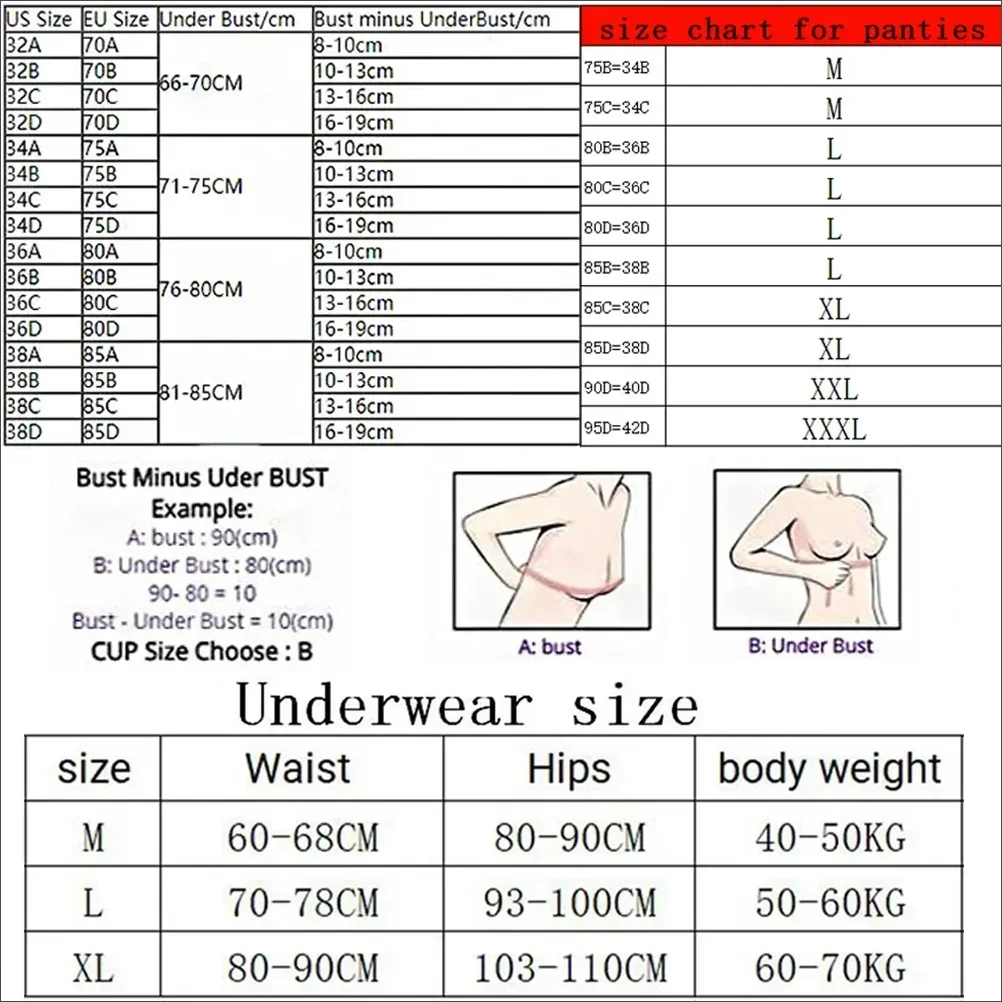 Nuevo conjunto de lencería con encaje en V para mujer, conjunto sexy de sujetador y bragas, cómodo, con realce, moldeador, ajustable y acolchado.