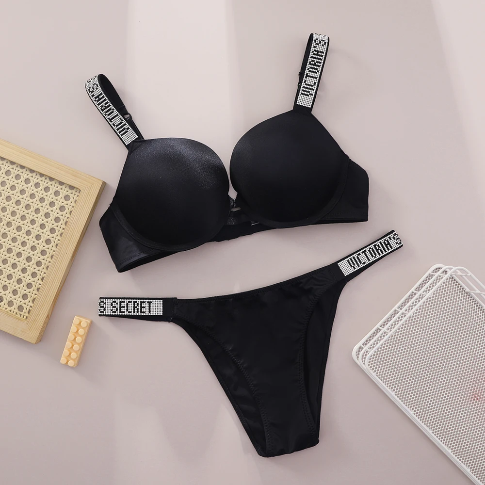 Conjunto de lencería para mujer, bralette de encaje con push-up, sin costuras, cómodo y transpirable, para estar en casa, conjunto de lencería, conjunto de ropa interior, conjunto de sujetador y braga