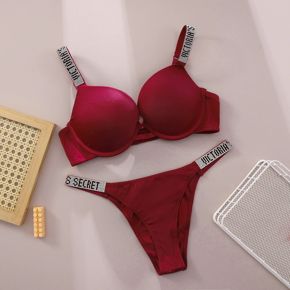 Conjunto de lencería para mujer, bralette de encaje con push-up, sin costuras, cómodo y transpirable, para estar en casa, conjunto de lencería, conjunto de ropa interior, conjunto de sujetador y braga