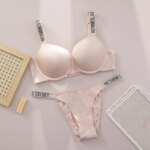 Conjunto de lencería para mujer, bralette de encaje con push-up, sin costuras, cómodo y transpirable, para estar en casa, conjunto de lencería, conjunto de ropa interior, conjunto de sujetador y braga - Imagen 5