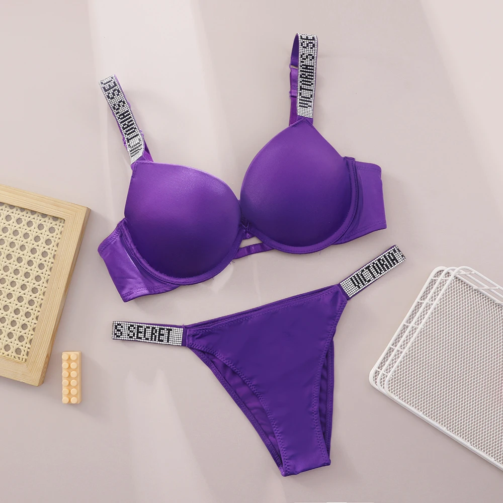 Conjunto de lencería para mujer, bralette de encaje con push-up, sin costuras, cómodo y transpirable, para estar en casa, conjunto de lencería, conjunto de ropa interior, conjunto de sujetador y braga