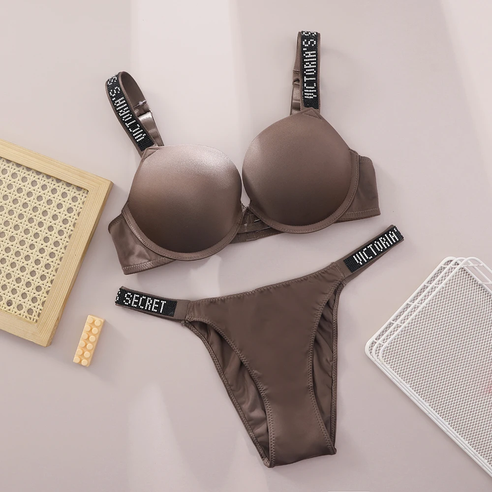 Conjunto de lencería para mujer, bralette de encaje con push-up, sin costuras, cómodo y transpirable, para estar en casa, conjunto de lencería, conjunto de ropa interior, conjunto de sujetador y braga