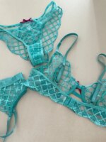 Conjunto de lencería azul sirena de tres piezas, ropa interior fina de pecho grande, Sujetador de encaje sexy, sujetadores románticos transpirables con traje de calzoncillos - Imagen 4