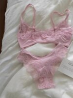 Conjunto de sujetador de encaje para mujer, sujetadores sin costuras con correa ajustada + bragas de cintura baja, conjuntos de lencería informales sencillos y sólidos de alta elasticidad - Imagen 3