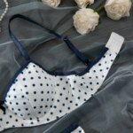 Conjunto de Lencería Vintage con Puntos, Bralette con Aros y Tanga, 2 Piezas, Estilo Francés en Contraste, Lencería Íntima para Uso Diario - Imagen 3