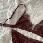 Wriufred conjunto de lencería de seda de hielo, sujetador sin anillo de acero, sin esponja, encaje de pestañas, ropa interior para niña - Imagen 5