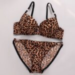DaiNaFang-Conjunto de sujetador de encaje de dos piezas para mujer, ropa interior con estampado de leopardo, diseño hermoso, lencería femenina con diamantes de imitación - Imagen 3