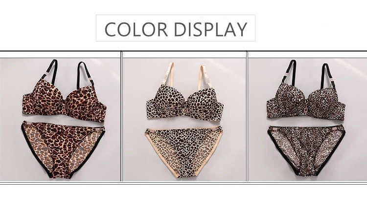 DaiNaFang-Conjunto de sujetador de encaje de dos piezas para mujer, ropa interior con estampado de leopardo, diseño hermoso, lencería femenina con diamantes de imitación