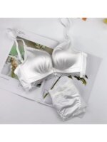 YUQI Conjunto de sujetador push-up con cierre frontal - Lencería con aros de encaje de busto pequeño para mujer |   Pull Up Lift Sexy Thin Beauty Back Bralette - Imagen 3