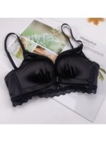YUQI Conjunto de sujetador push-up con cierre frontal - Lencería con aros de encaje de busto pequeño para mujer |   Pull Up Lift Sexy Thin Beauty Back Bralette - Imagen 4