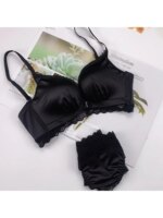YUQI Conjunto de sujetador push-up con cierre frontal - Lencería con aros de encaje de busto pequeño para mujer |   Pull Up Lift Sexy Thin Beauty Back Bralette - Imagen 2