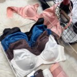 Conjunto de sujetador fruncido de satén, ropa interior fina, cómoda, sin marcas, pechos grandes, lencería pequeña de realce, traje de calzoncillos - Imagen 4
