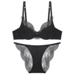 Conjunto de lencería de media copa para mujer, sujetador push-up de copa fina con aros suaves, bragas, soporte lateral para pecho pequeño, ropa interior antideslizante 32‑38AB - Imagen 6