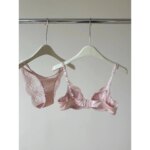 Conjunto de lencería de media copa para mujer, sujetador push-up de copa fina con aros suaves, bragas, soporte lateral para pecho pequeño, ropa interior antideslizante 32‑38AB - Imagen 3