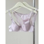 Conjunto de lencería de media copa para mujer, sujetador push-up de copa fina con aros suaves, bragas, soporte lateral para pecho pequeño, ropa interior antideslizante 32‑38AB - Imagen 2