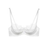 MOYISU Conjunto de Lencería de Encaje Blanco Francés, Sujetador Transparente Verde Ultrafino, Cómodo, Sin Varillas, para Busto Pequeño 32-38 AB